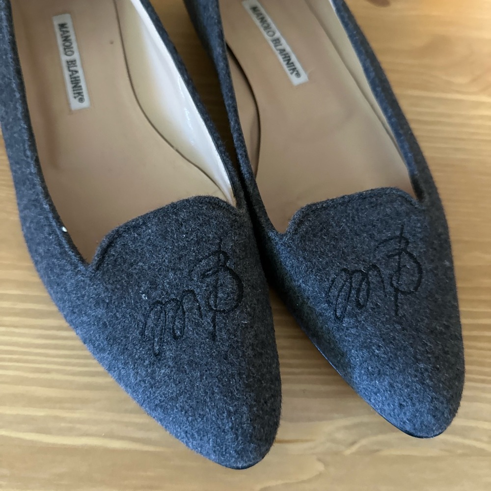 Manolo Blahnik Grey MB loafers - Picture 2 of 5